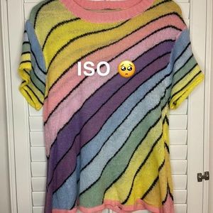 ISO IN SEARCH OF KESHA WORN HER MOM PEBE SOLD ON EBAY RAINBOW WILDFOX SWEATER